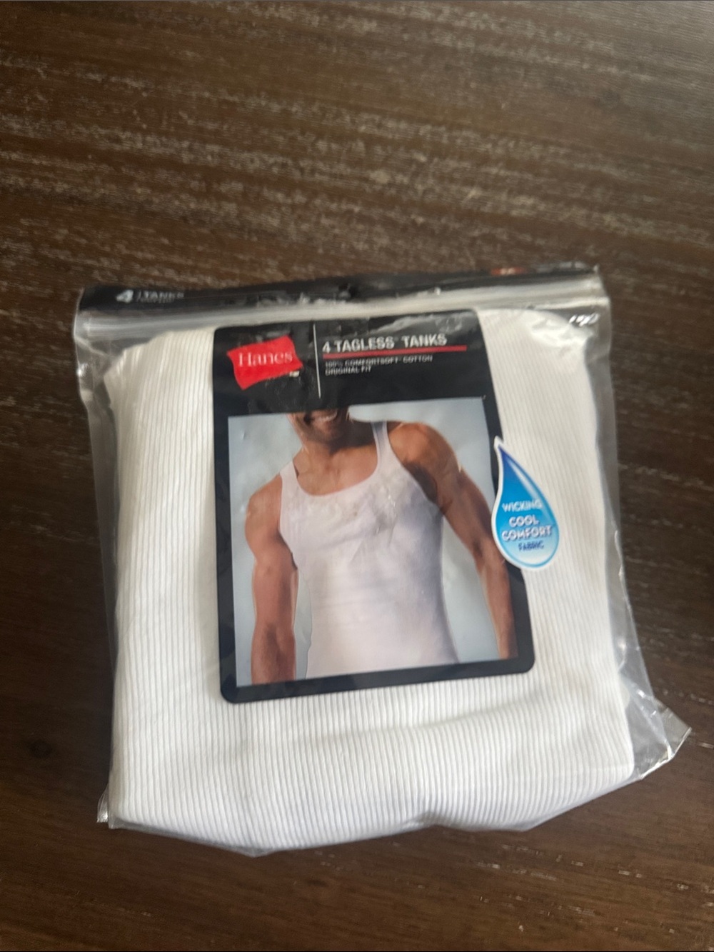 Hanes Men's White Tagless Ribbed Tank - 4 Pack